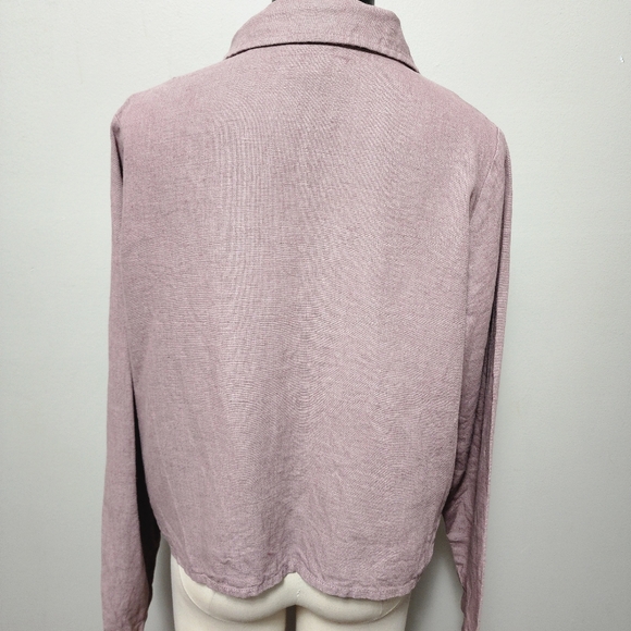 FLAX mauve button down collared jacket size small (6-10) - Picture 4 of 7